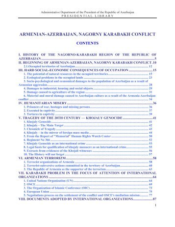 ARMENIAN-AZERBAIJAN, NAGORNY KARABAKH CONFLICT