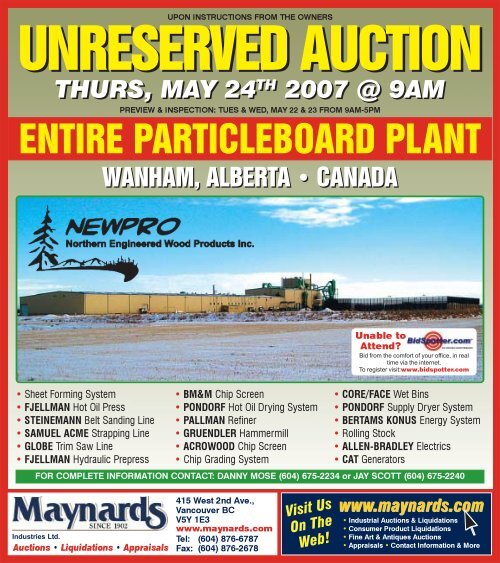 Newpro Brochure - Liquidation - Maynards