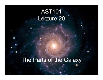 AST101 Lecture 20 The Parts of the Galaxy