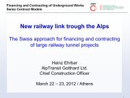 The Swiss approach for financing and contracting large tunnel railway