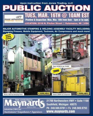 PUBLIC AUCTION - Maynards Industries