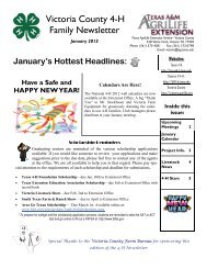 Victoria County 4-H Family Newsletter - Texas A&M AgriLife - Texas ...