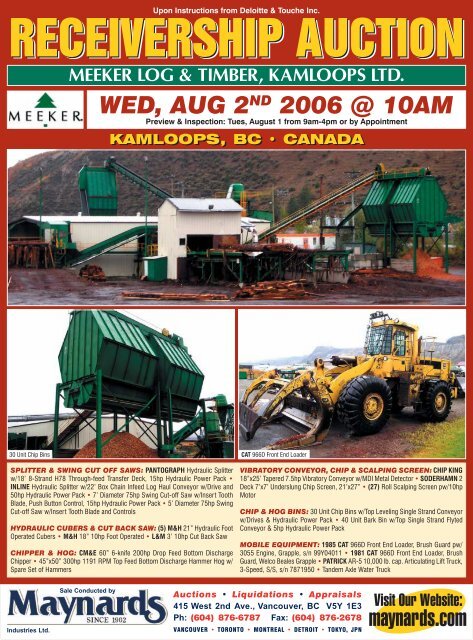 Meeker Auction Kamloops - Maynards Industries