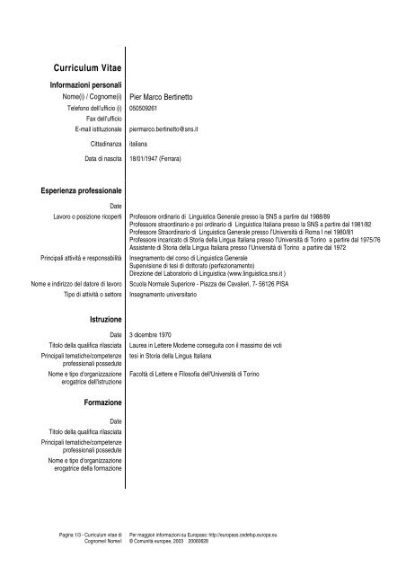 Pagina 1/3 - Scuola Normale Superiore