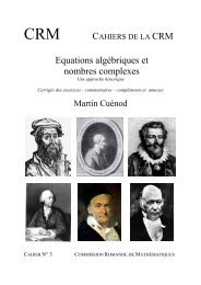 Equations algébriques et nombres complexes - VSMP