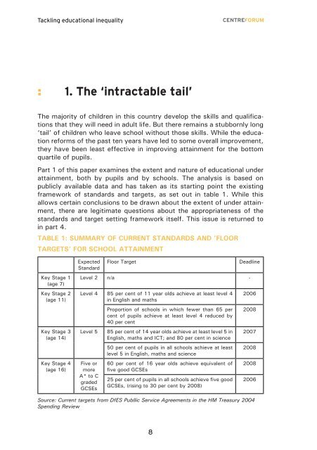 Tackling educational inequality - CentreForum