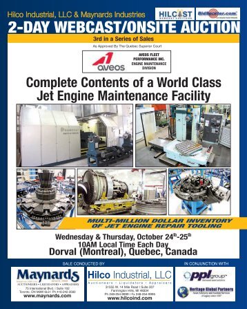 2-DAy webCAST/ONSITe AUCTION - Maynards Industries