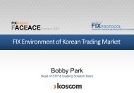 FIX Environment of Korean Trading Market - Plus Concepts