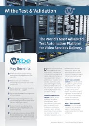 Witbe Test & Validation - TV Connect