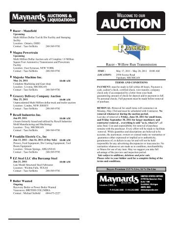 Lot Listing - Maynards Industries