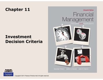 Investment Decision Criteria Chapter 11 Decision Criteria