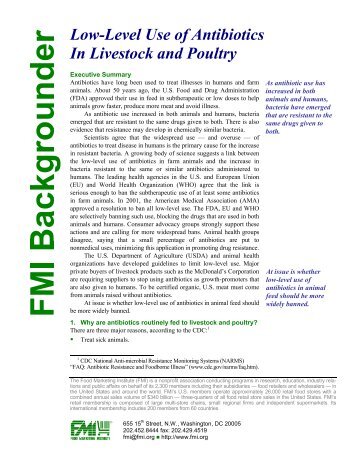 Low-Level Use of Antibiotics In Livestock and Poultry