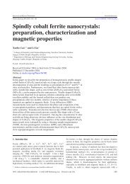 Spindly cobalt ferrite nanocrystals: preparation, characterization and ...