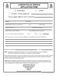 LONDON POLICE SERVICE APPLICATION FORM