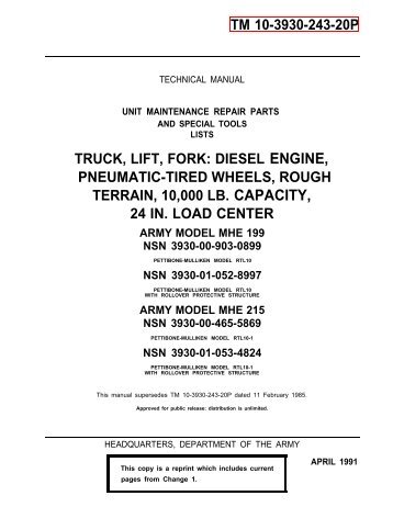 TM 10-3930-243-20P TRUCK, LIFT, FORK: DIESEL ENGINE ...