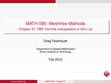 RBF Hermite Interpolation in Matlab - Illinois Institute of Technology
