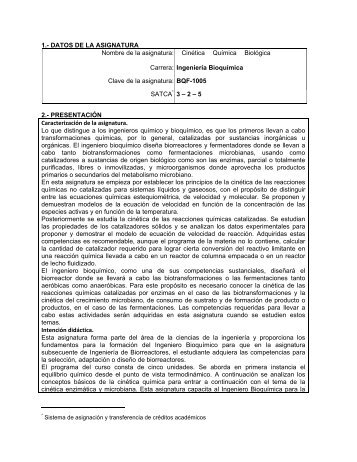 CinÃ©tica QuÃ­mica y BiolÃ³gica - Instituto TecnolÃ³gico de Morelia
