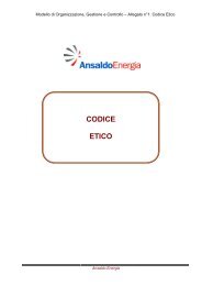 CODICE ETICO - Ansaldo Energia