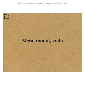 9 Mera modul vrsta