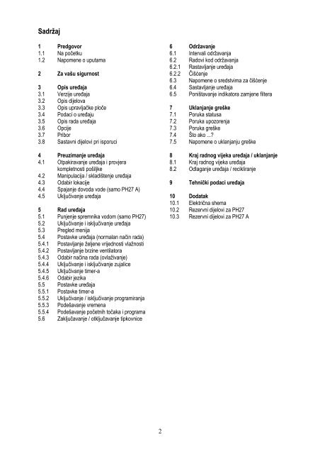 Upute za korištenje i održavanje (pdf, 13.313 kB) - Ema d.o.o.