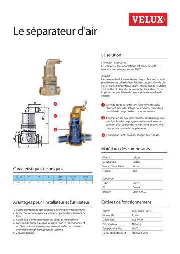 Chapitre 9 : Le séparateur d'air - Velux