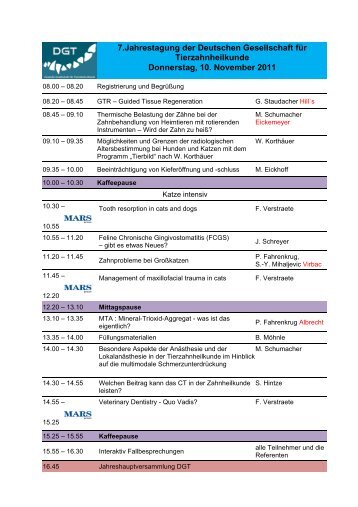 7.Jahrestagung der Deutschen Gesellschaft - DVG-Vet-Congress