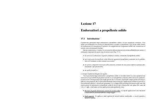 Lezione 17 Endoreattori a propellente solido - UniversitÃ  di Roma ...