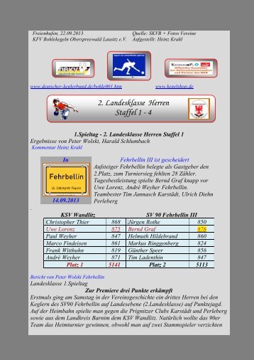 2. LKH > Vetschau II zittert - kegeln-osl.de