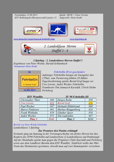 2. LKH > Vetschau II zittert - kegeln-osl.de