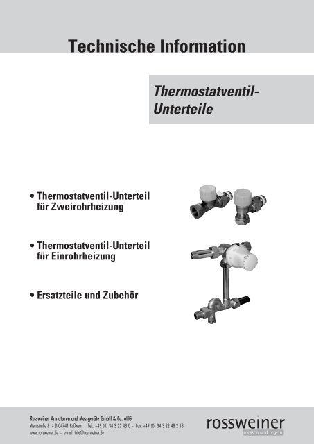 Thermostatventil-Unterteile - Rossweiner