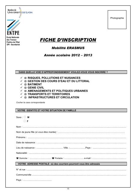 Fiche d'inscription ERASMUS.pdf - entpe