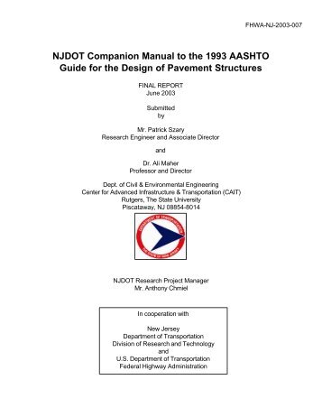 NJDOT Companion Manual to the 1993 AASHTO Guide for ... - CAIT