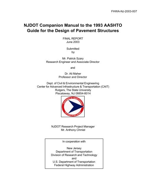 NJDOT Companion Manual to the 1993 AASHTO Guide for ... - CAIT