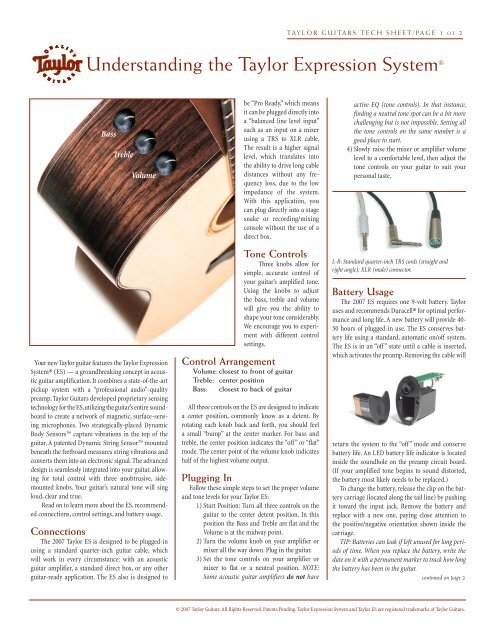 Understanding the Taylor Expression System Taylor Guitars