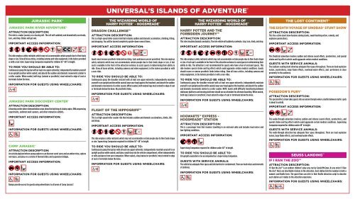 Rider's Guide - Universal Studios Orlando