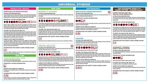 Rider's Guide - Universal Studios Orlando