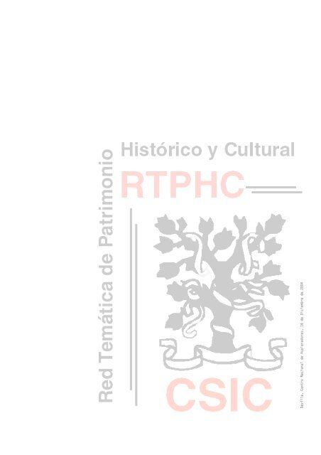 Ãndice - Red Tematica de Patrimonio Historico y Cultural - Consejo ...