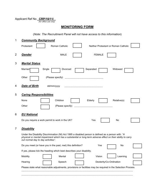 Monitoring Form