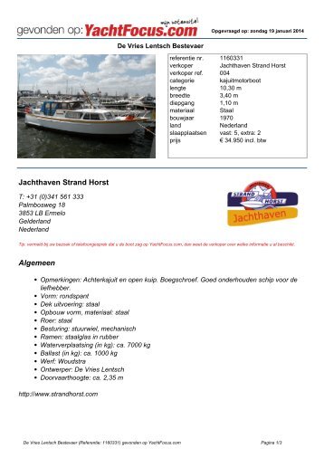 Jachthaven Strand Horst Algemeen - Yachtfocus