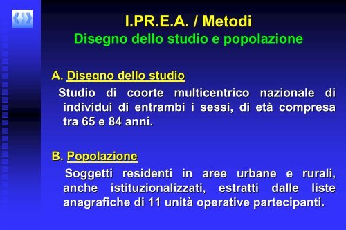 Consulta la presentazione dei dati - EpiCentro - Istituto Superiore di ...