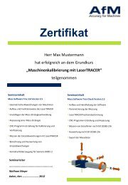 AfM Technology Schulungen volumetrische Kompensation