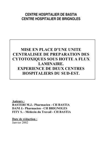 mise en place d'une unite centralisee de preparation des ... - ADIPh