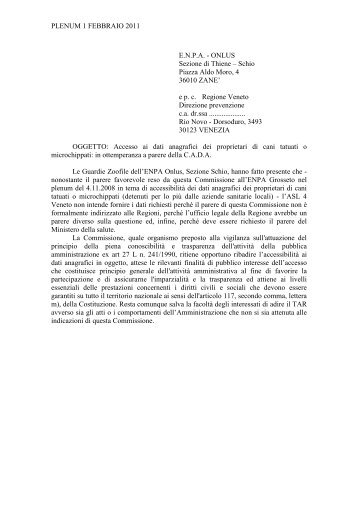 seduta del 1 febbraio - Commissione per l'accesso ai documenti ...