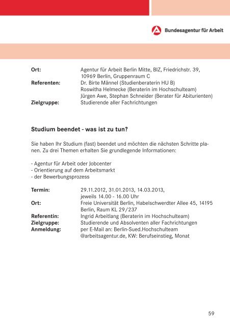 Wintersemester 2012/2013 - Berlin.de