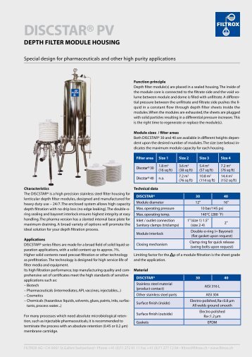 DiscstarÂ® PV - Filtrox AG