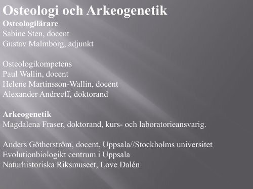 Osteologi HGO - Uppsala universitet