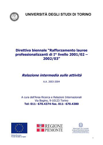 Relazione intermedia - Cisi - UniversitÃ  degli Studi di Torino