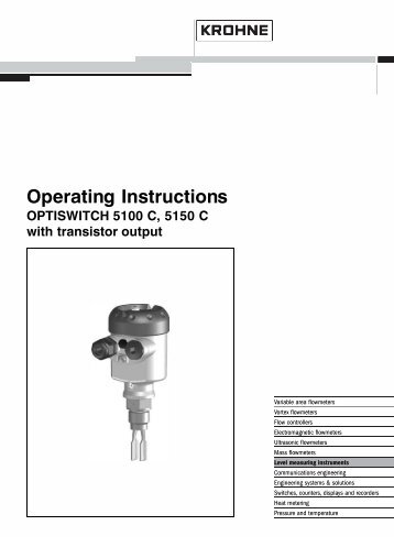 Krohne Optiswitch 5100 C Level Switch with Transistor ... - Instrumart