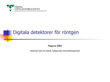 Digitala detektorer fÃ¶r rÃ¶ntgen