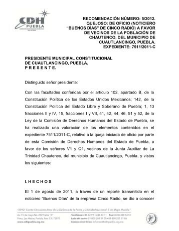 PRESIDENTE MUNICIPAL CONSTITUCIONAL DE ...